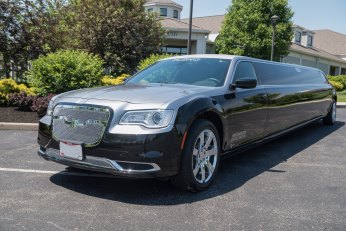 YC Limo Black and Silver Chrysler 300 Limousine Exterior